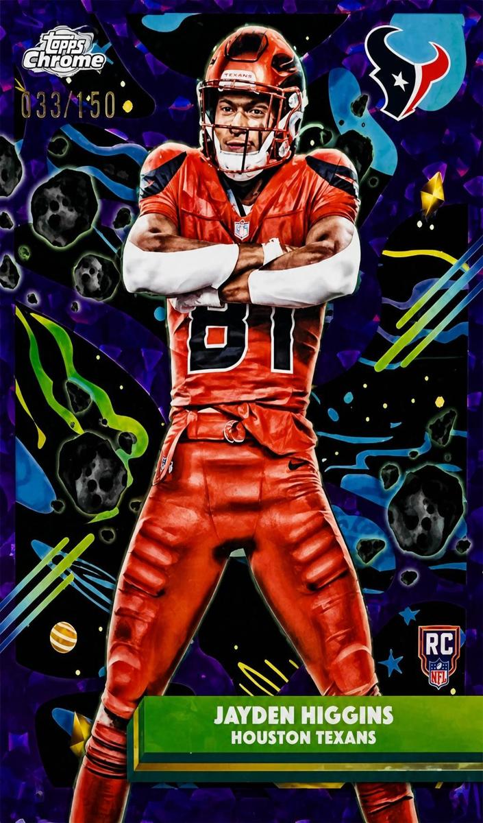 2025 Topps Cosmic Chrome Jayden Higgins [Aqua Equinox Refractor] #140 card