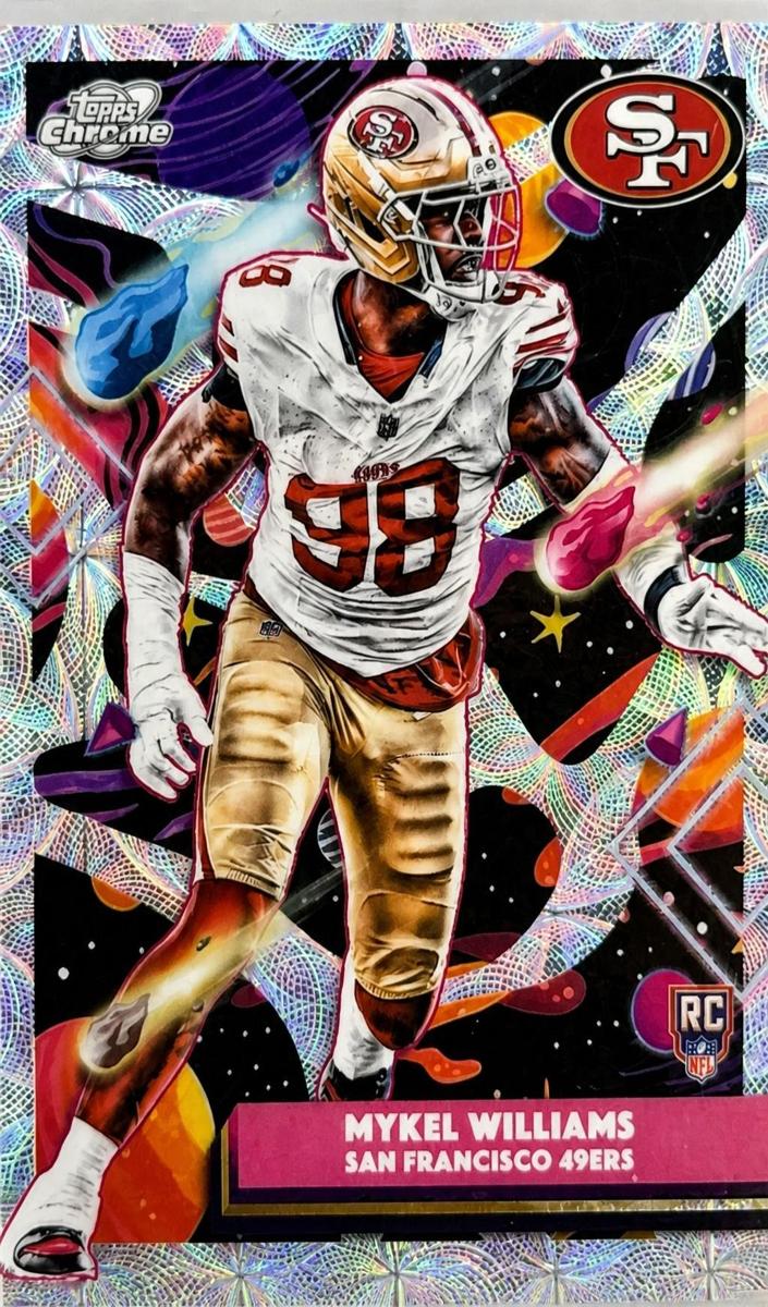 2025 Topps Cosmic Chrome Mykel Williams [Purple Nebula Refractor] #186 card