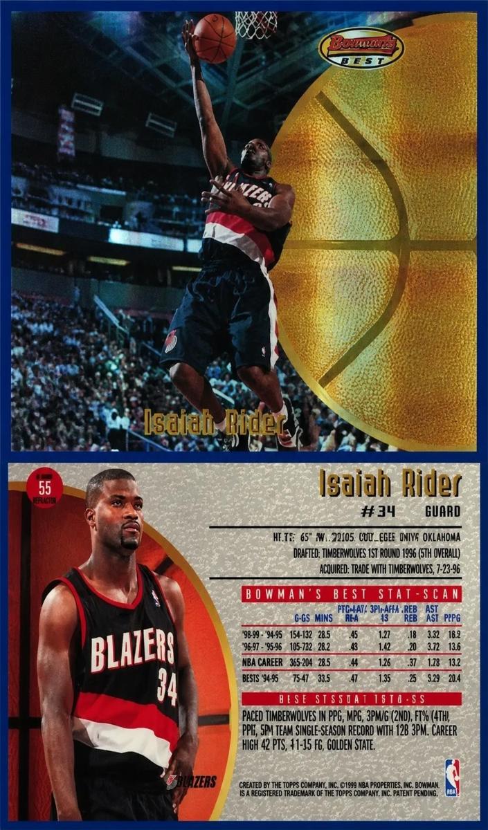 1997 Isaiah Rider [Atomic Refractor] #55