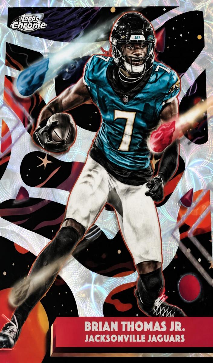 2025 Topps Cosmic Chrome Brian Thomas Jr. [Blue Moon Refractor] #46 card