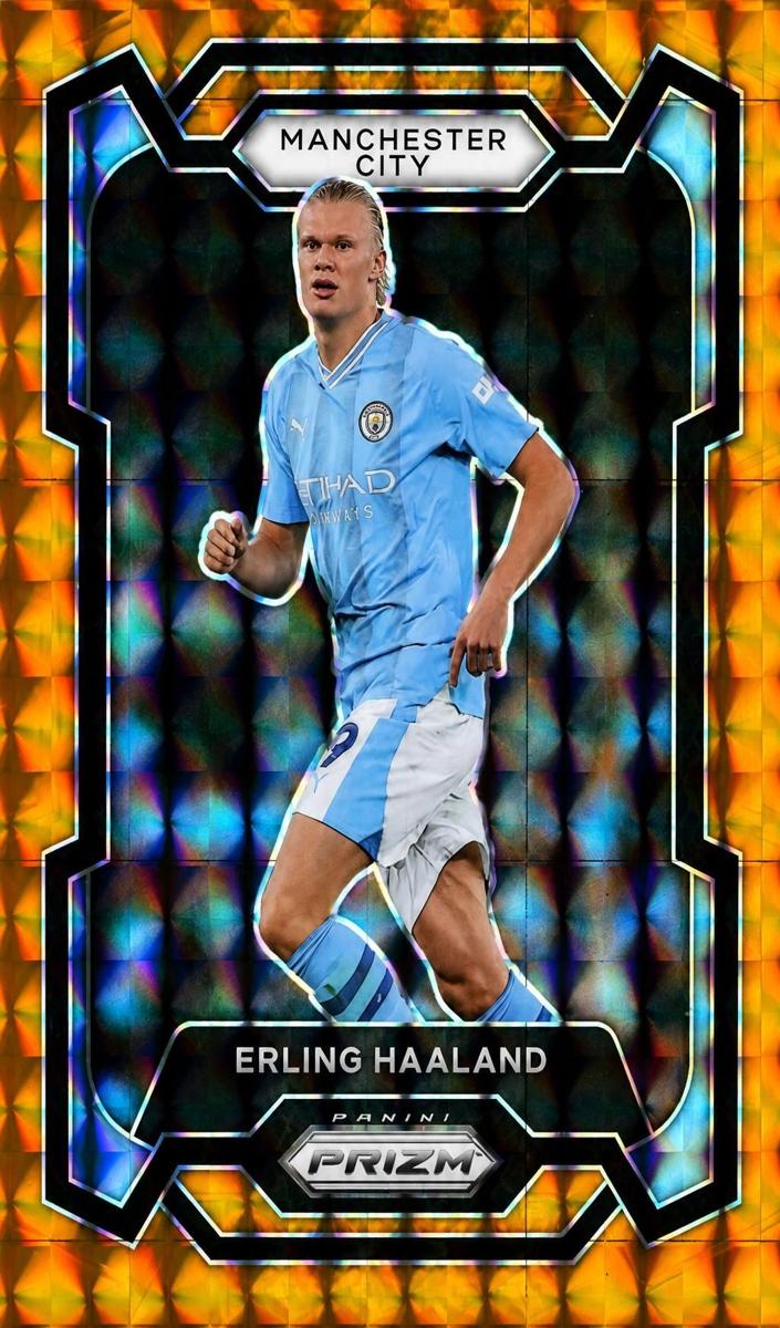2023 Panini Prizm Premier League Erling Haaland [Orange Mosaic] #3 card