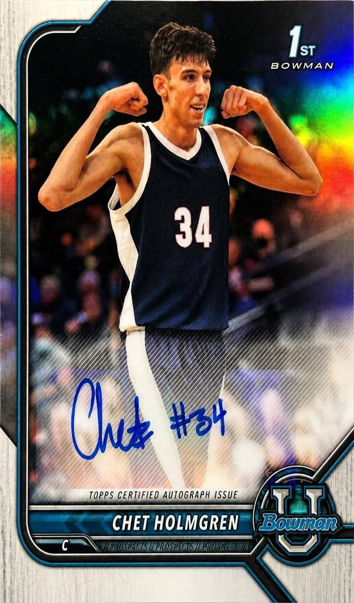 2021 Bowman University Chrome Prospect Autographs Chet Holmgren #BCPA-CH card