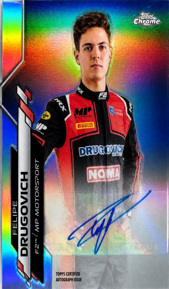 2020 Topps Chrome F1 Felipe Drugovich #F1A-FD card
