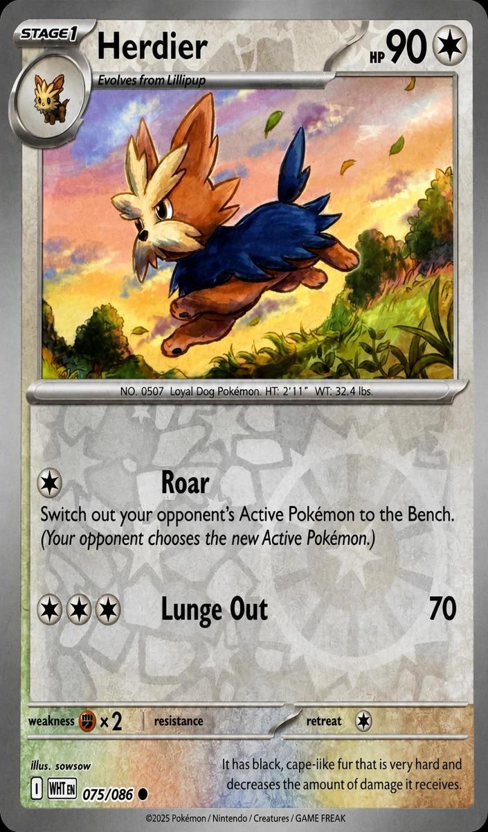 Herdier 2025 Pokemon Scarlet & Violet White Flare
