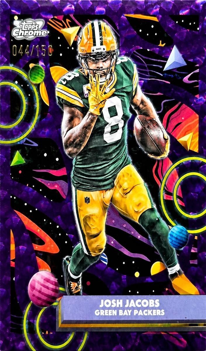 2025 Topps Cosmic Chrome Josh Jacobs [Aqua Equinox Refractor] #36 card