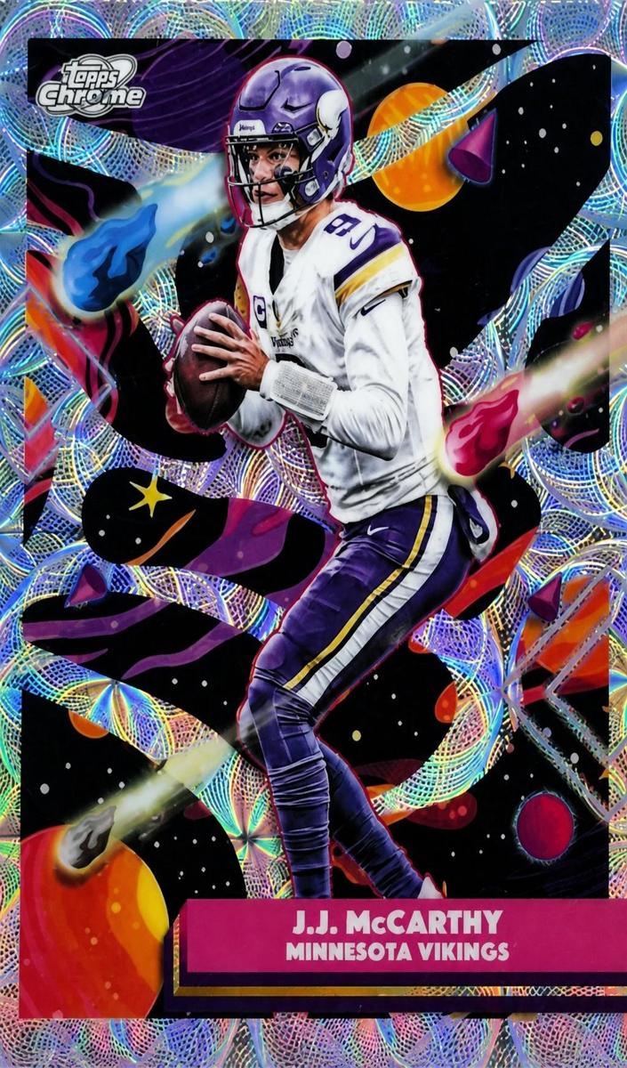 2025 Topps Cosmic Chrome J.J. McCarthy [Aqua Equinox Refractor] #63 card