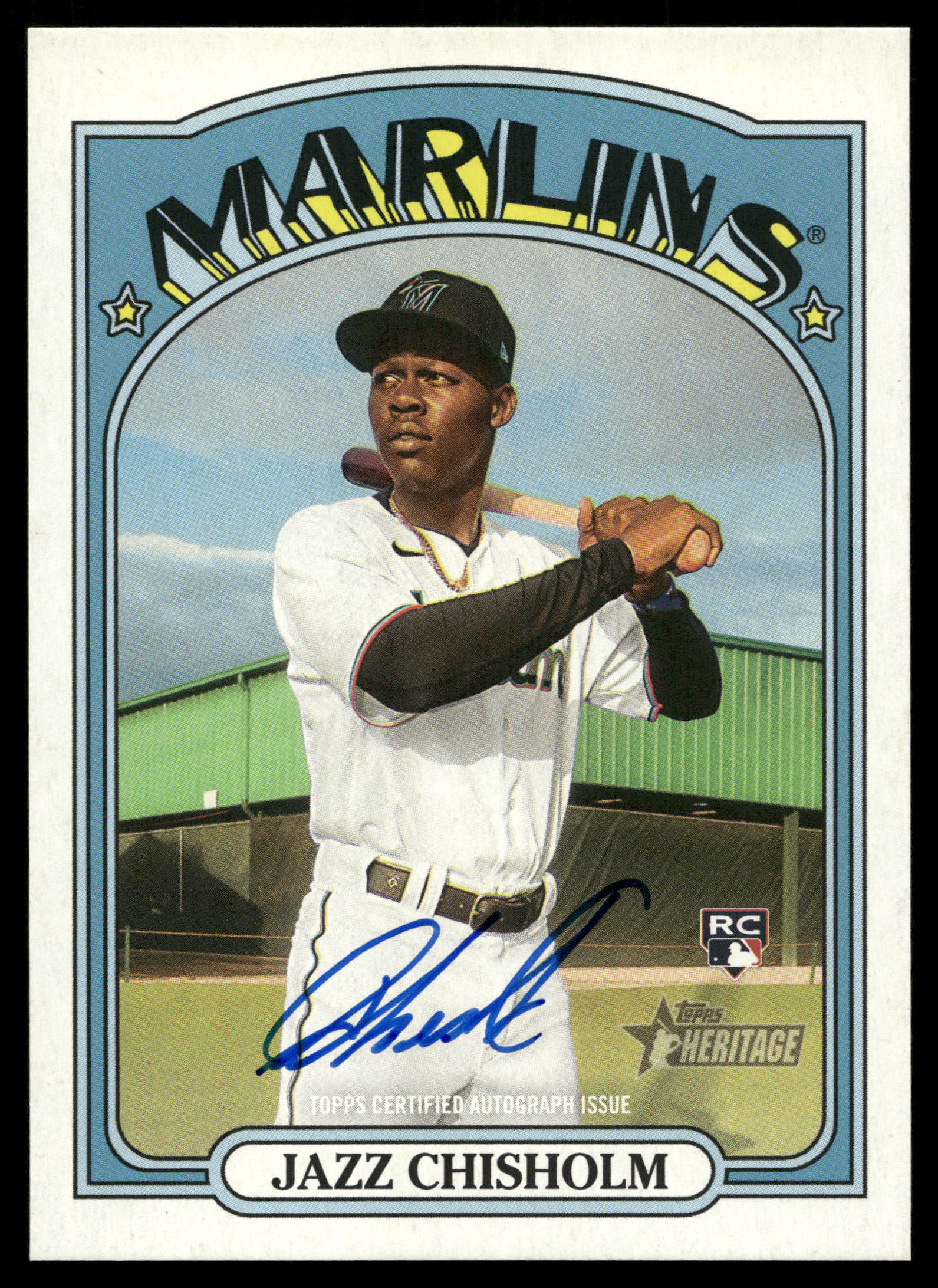 2021 Topps Heritage Baseball Jazz Chisholm #ROA-JCH PSA 9