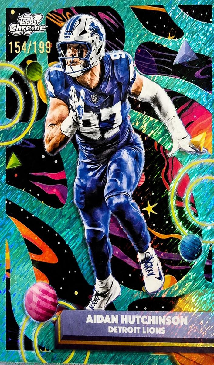 2025 Topps Cosmic Chrome Aidan Hutchinson [Aqua Equinox Refractor] #34 card