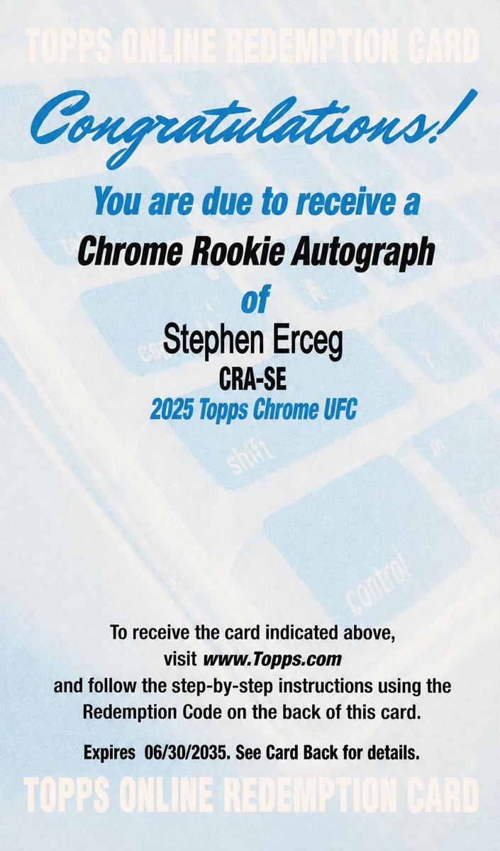 2025 Topps Chrome Stephen Erceg [Refractor] #CRA-SE card