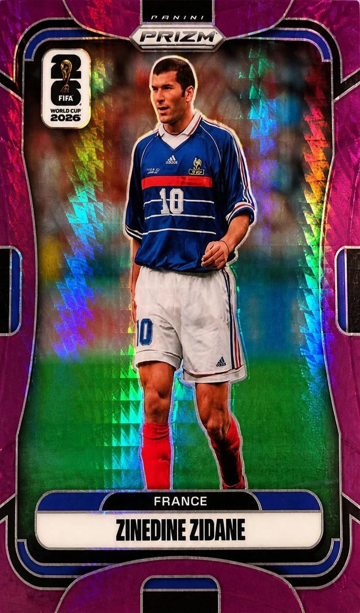 2026 Panini Prizm FIFA World Cup Zinedine Zidane [Purple Hyper] #42 card