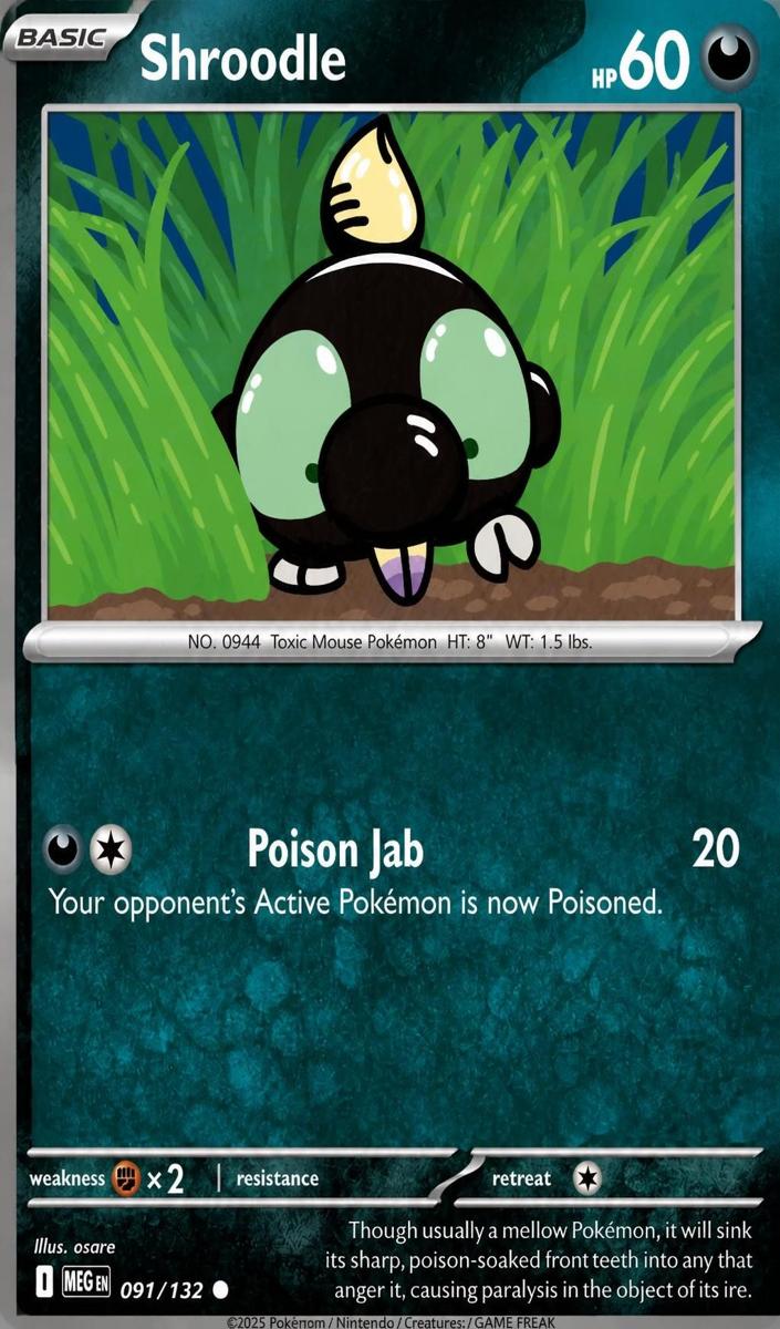 Shroodle 2025 Pokemon Mega Evolution