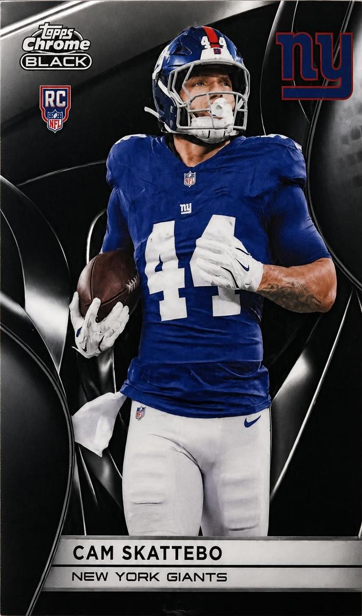 2025 Topps Chrome Black Cam Skattebo [Refractor] #137 card