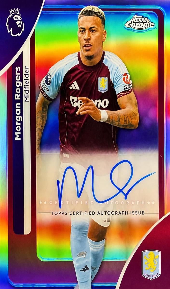 2026 Topps Chrome Premier League Autograph Morgan Rogers #CA-RO card