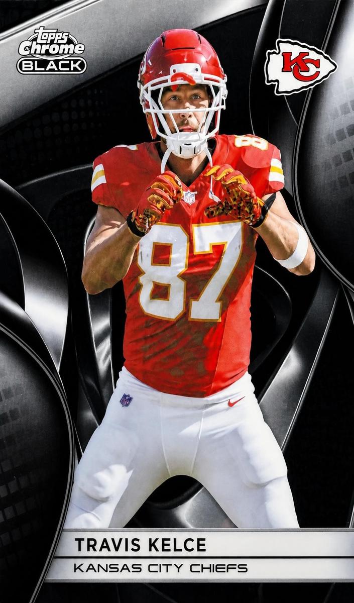 2025 Topps Chrome Black Travis Kelce [Green Refractor] #52 card