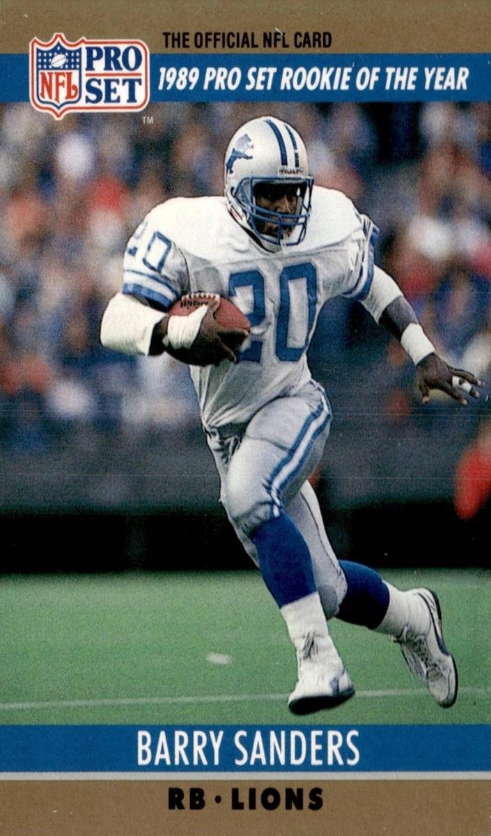 Barry Sanders 1990 Pro Set Rookie Of The Year Football