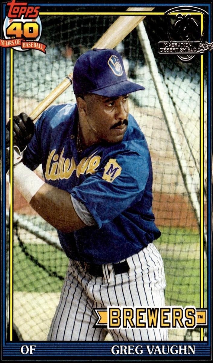 1991 Topps Greg Vaughn #347 card