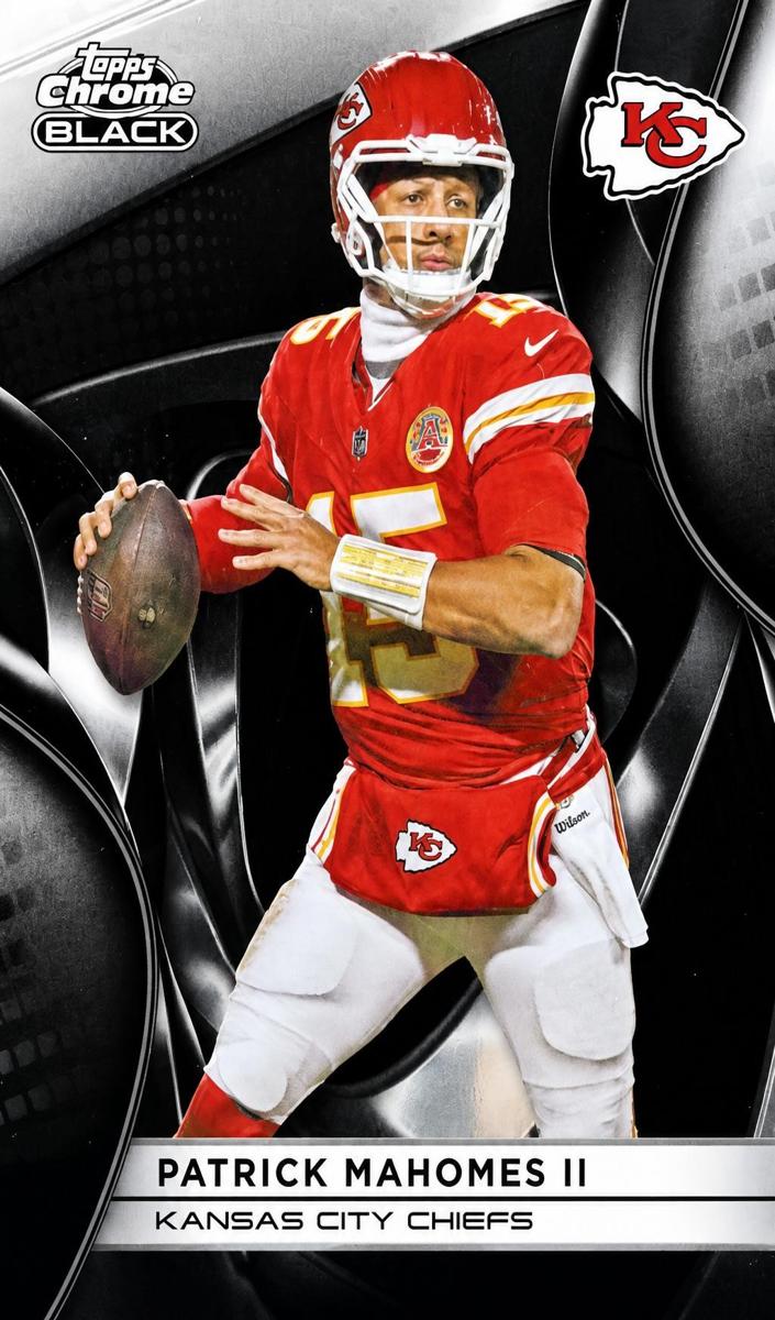2025 Topps Chrome Black Patrick Mahomes II [Purple Refractor] #51 card