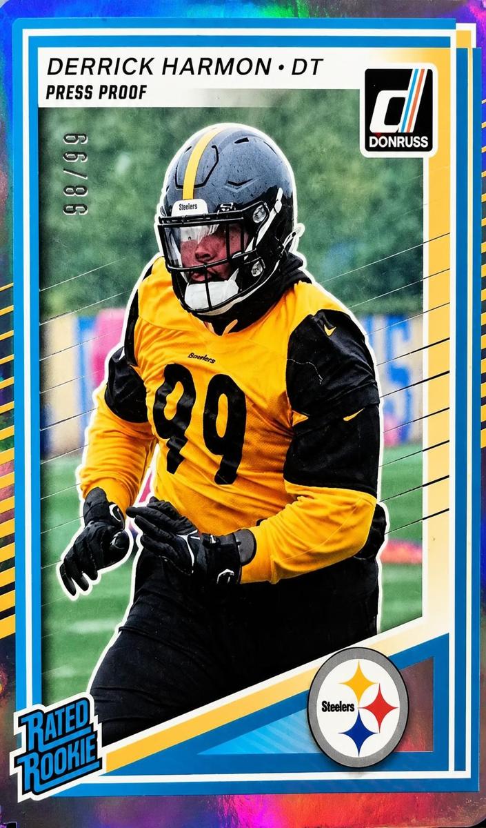 2025 Panini Donruss Derrick Harmon [Red Pandora Optic Preview] #391 card