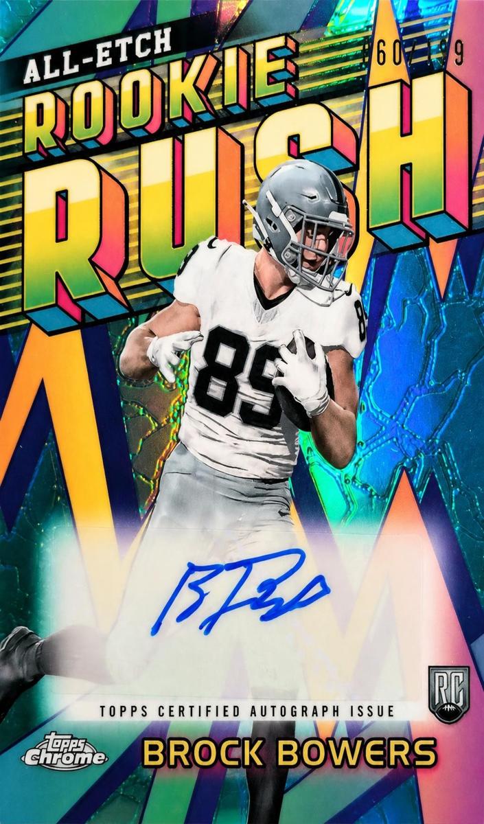 2024 Topps Chrome All-Etch Rookie Rush Autograph Brock Bowers #RRA-BB card