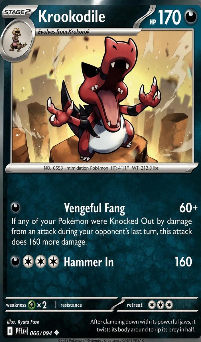 Krookodile 2025 Pokemon Mega Evolution Phantasmal Flames