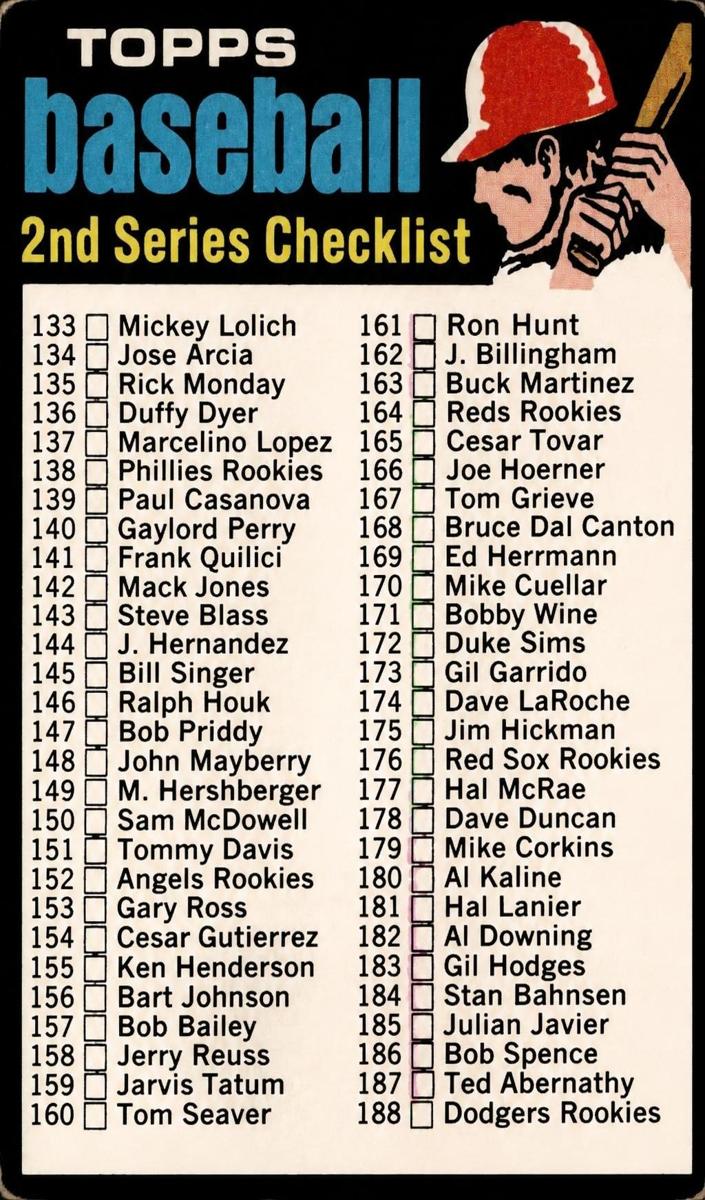 1971 Checklist 133-263 [Card Number Centered] #123