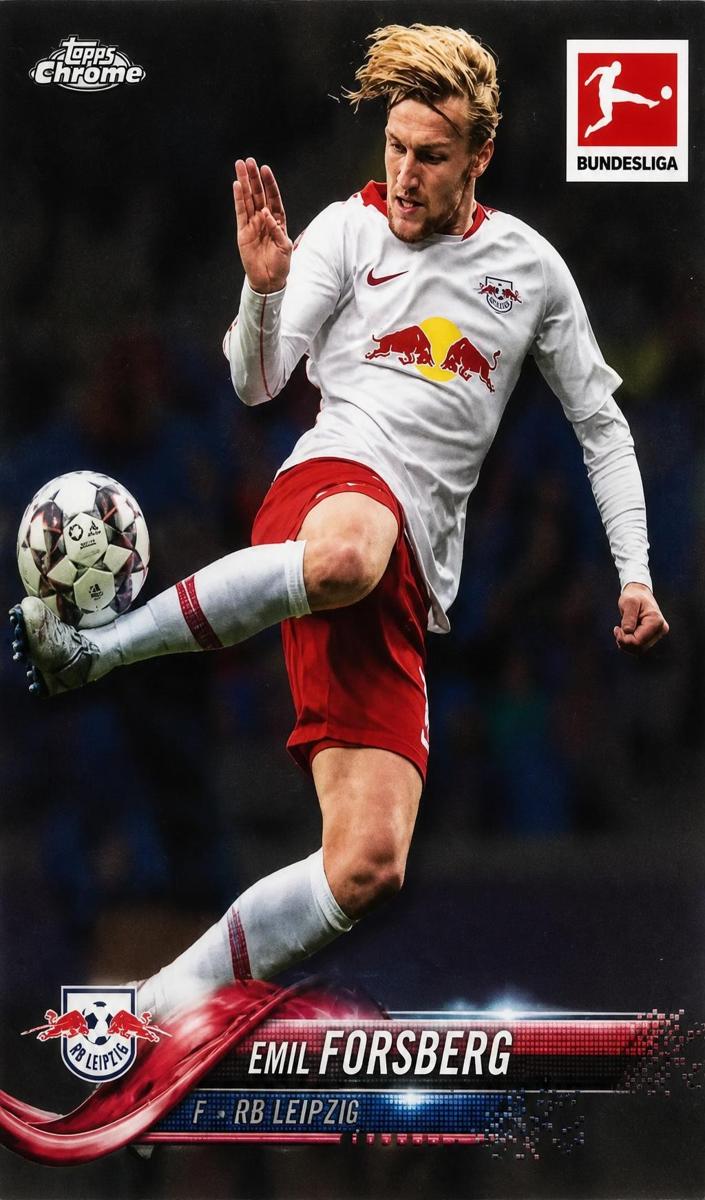 2018 Topps Chrome Bundesliga Emil Forsberg [Orange] #71 card