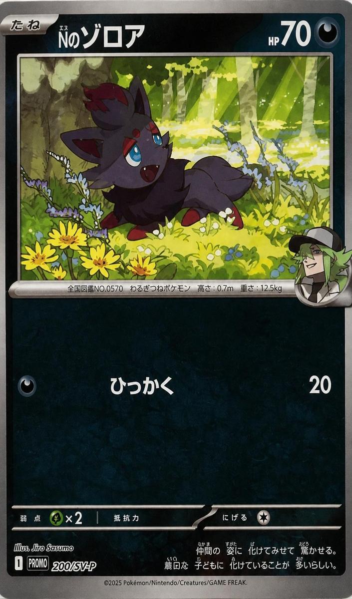 2025 Pokemon Japanese Scarlet & Violet Promos N's Zorua #200 card