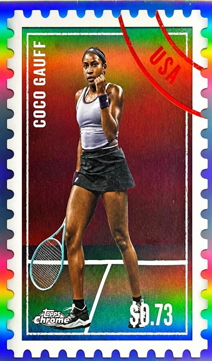 2025 Topps Chrome International Postage Coco Gauff #ITP-17 card