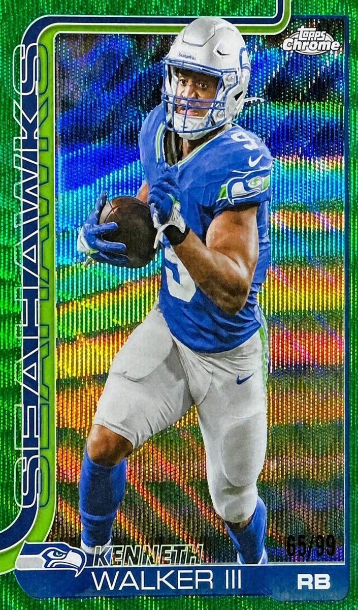 2025 Topps Chrome Kenneth Walker III [Yellow Wave Refractor] #276 card