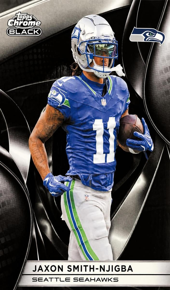 2025 Topps Chrome Black Jaxon Smith-Njigba [Blue Wave Refractor] #92 card