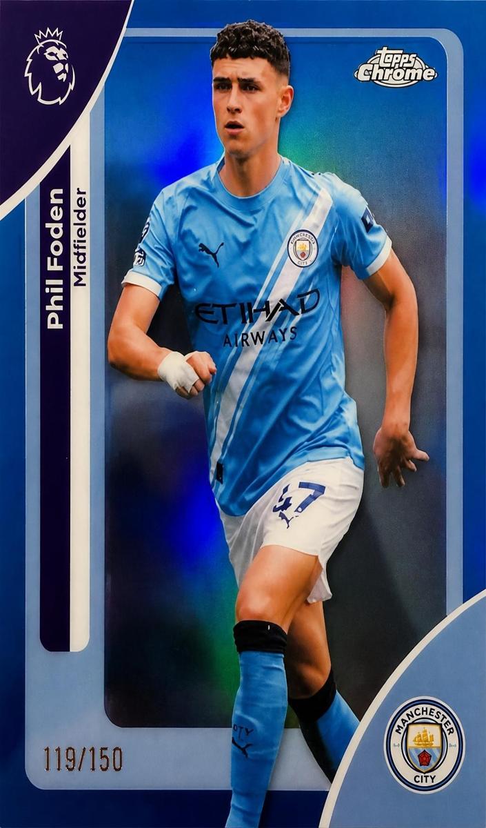 2026 Topps Chrome Premier League Phil Foden #124 card