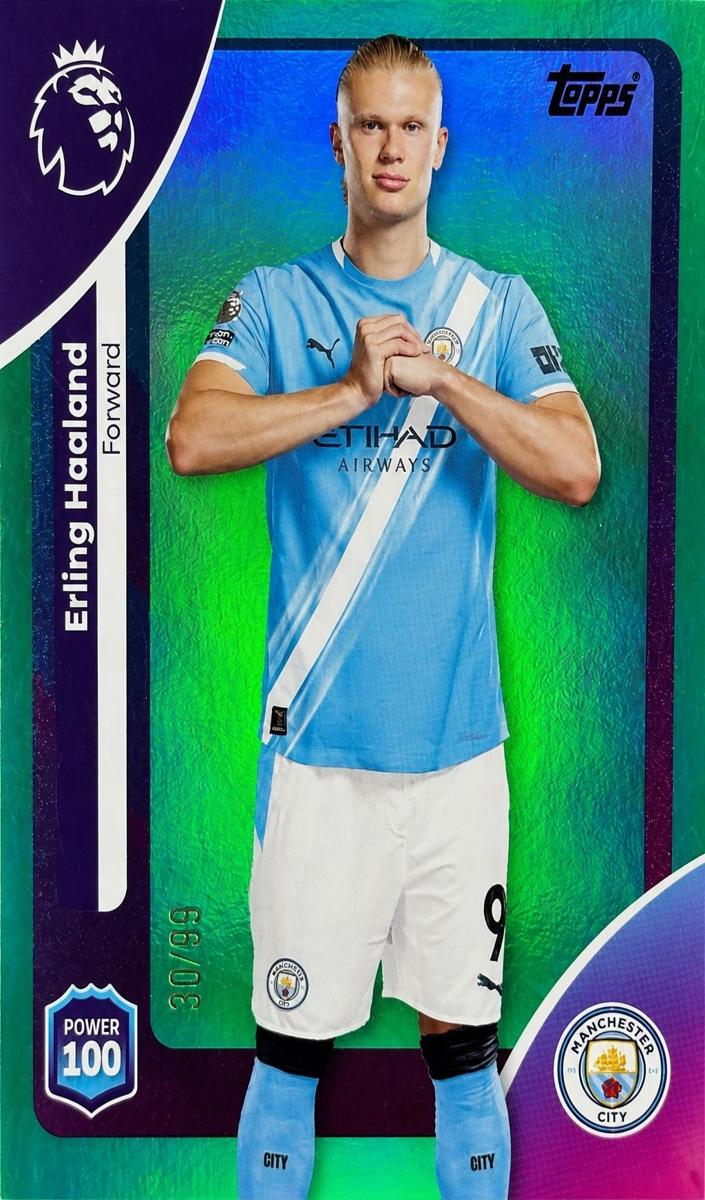 2025 Topps Premier League Erling Haaland [Green Rainbow] #195 card