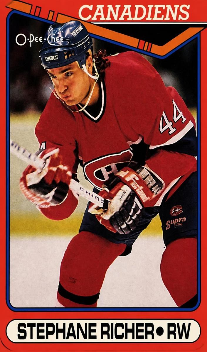 1990 O-Pee-Chee Stephane Richer #186 card