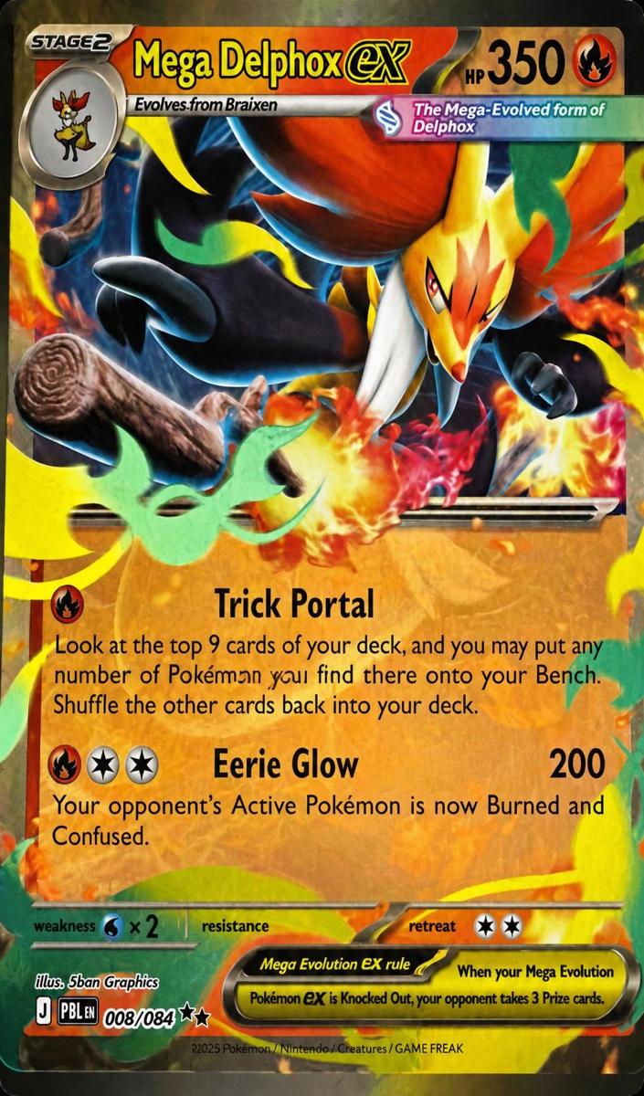 Mega Delphox EX 2026 Pokemon Mega Evolution Pitch Black