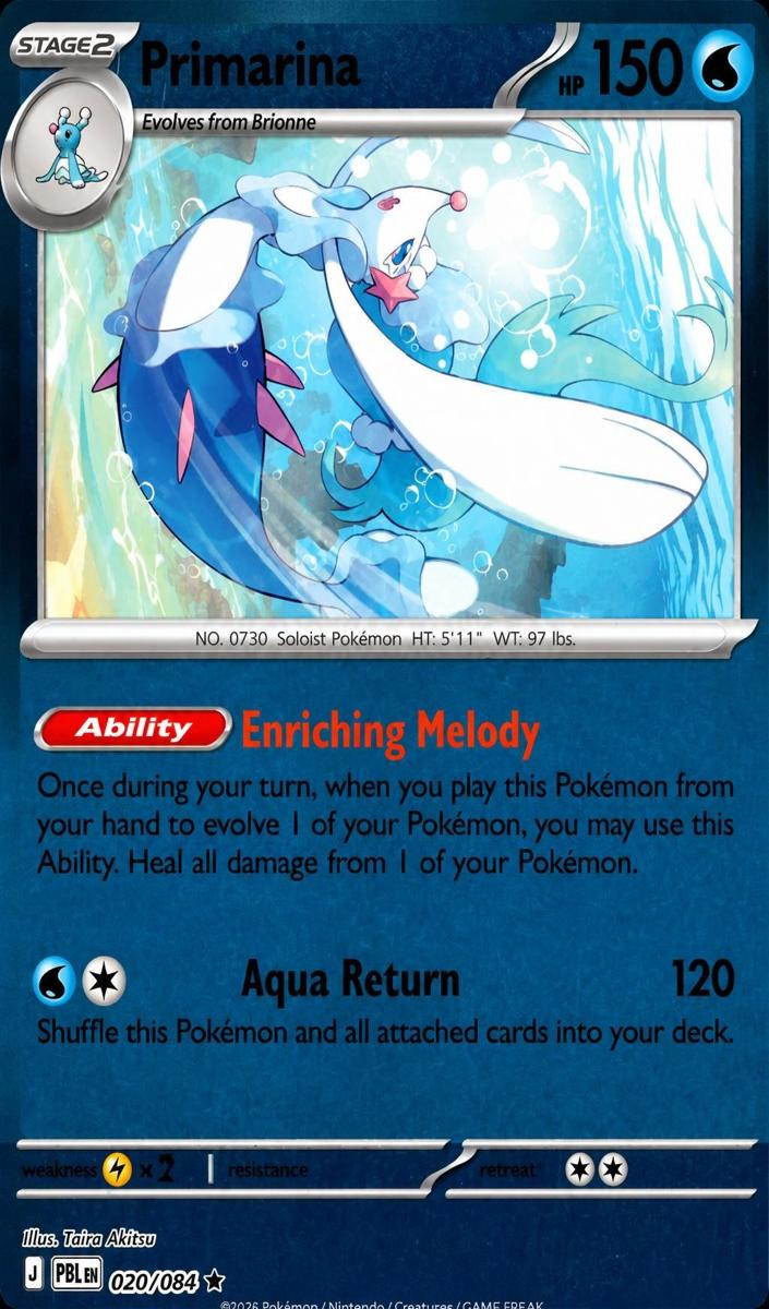 Primarina 2026 Pokemon Mega Evolution Pitch Black
