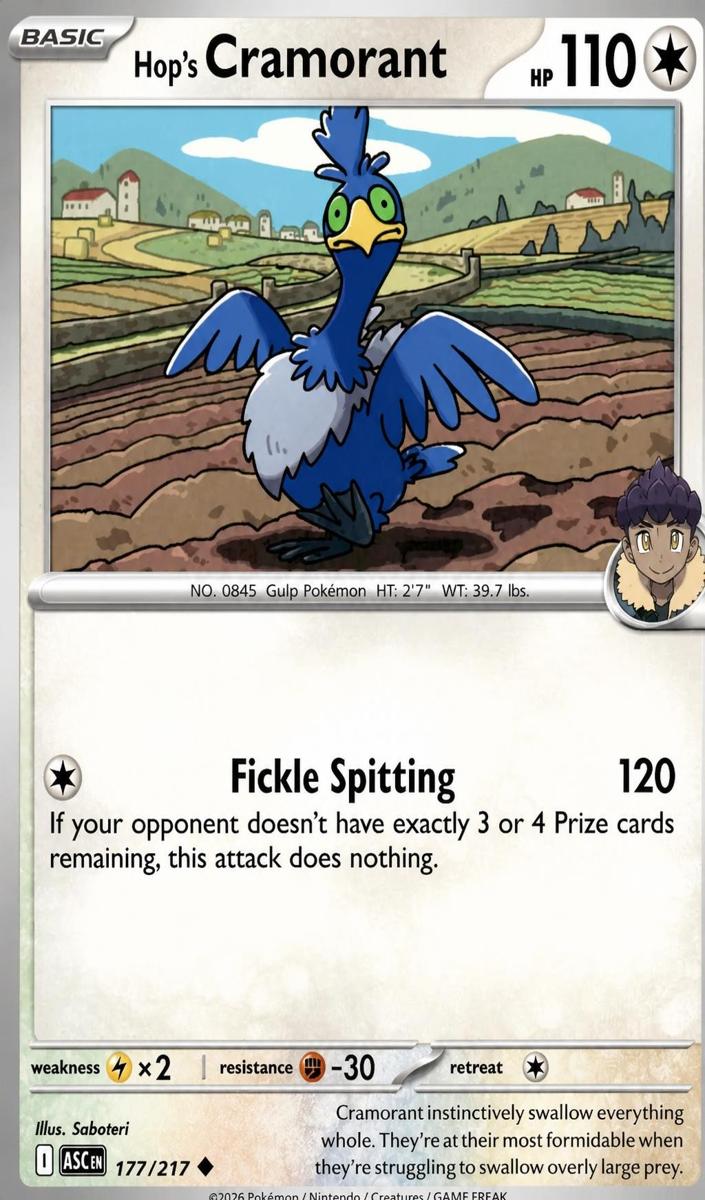 Hop's Cramorant 2026 Pokemon Mega Evolution Ascended Heroes