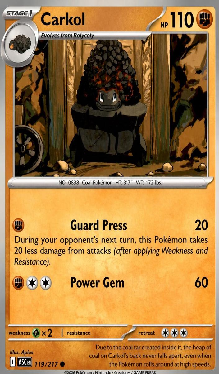 Carkol 2026 Pokemon Mega Evolution Ascended Heroes