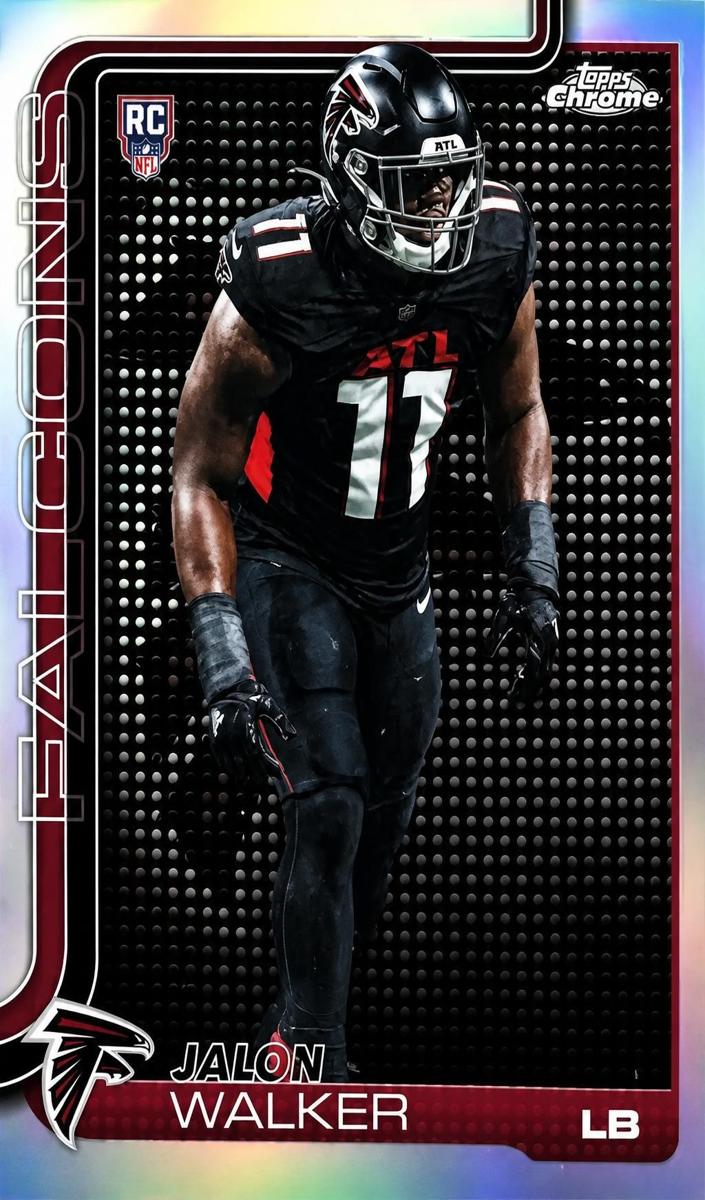 2025 Topps Chrome Jalon Walker [Red White Blue Refractor] #354 card