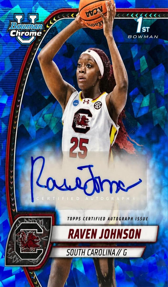 2024 Bowman Chrome University Sapphire Raven Johnson #60 card