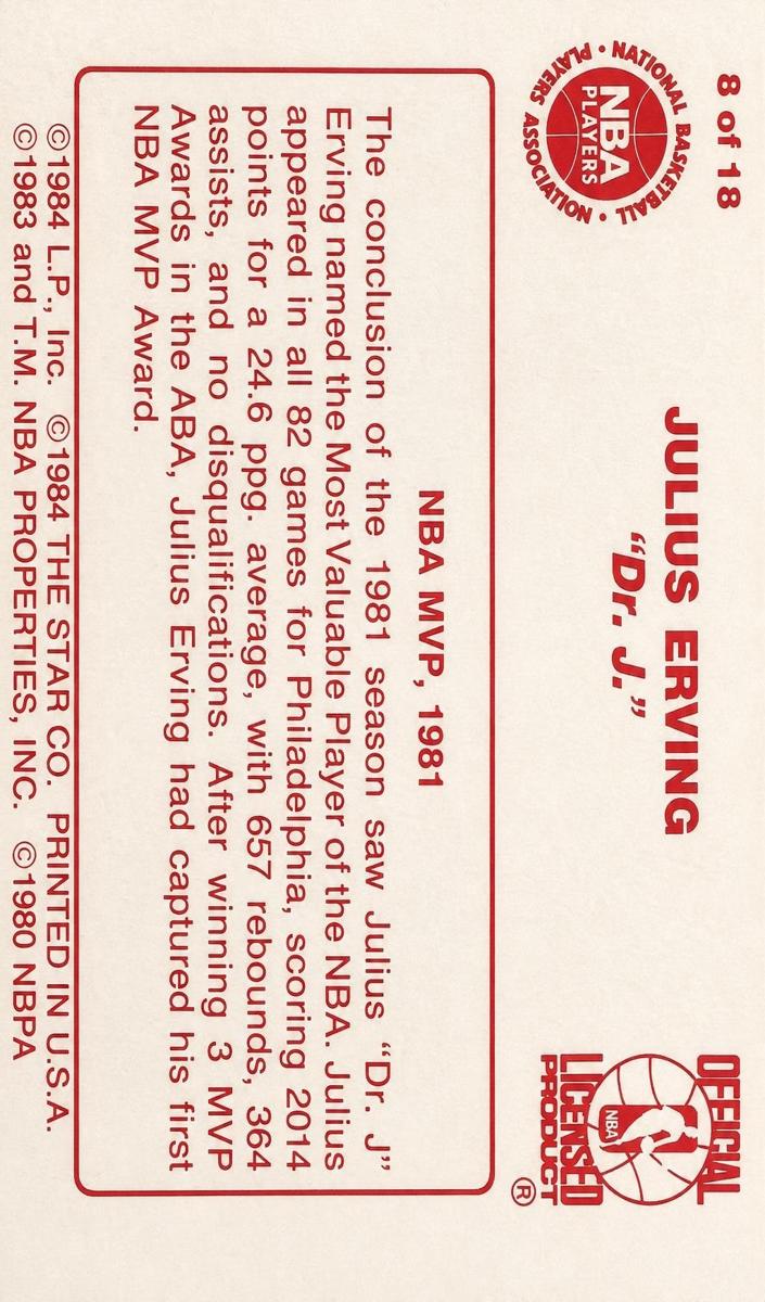 1984 Julius Erving [NBA MVP 1981] #8