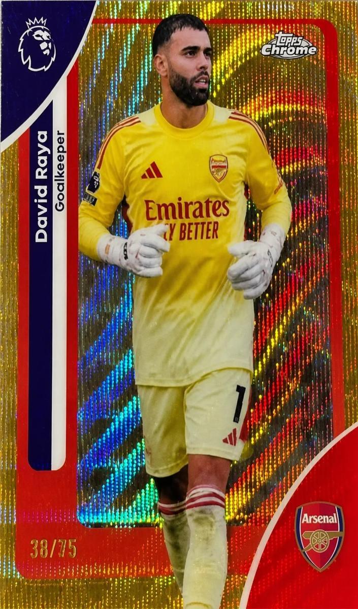 2026 Topps Chrome Premier League David Raya [Gold Wave Refractor] #17 card
