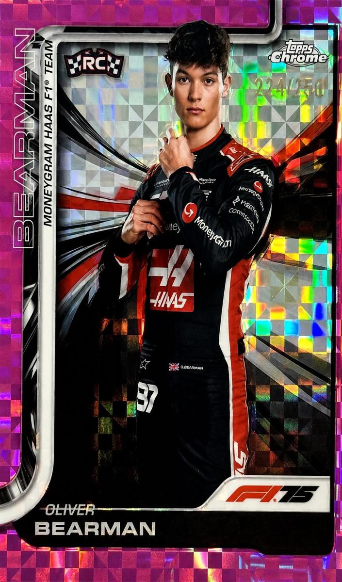 2025 Oliver Bearman [Pink Checker Flag Refractor] #14