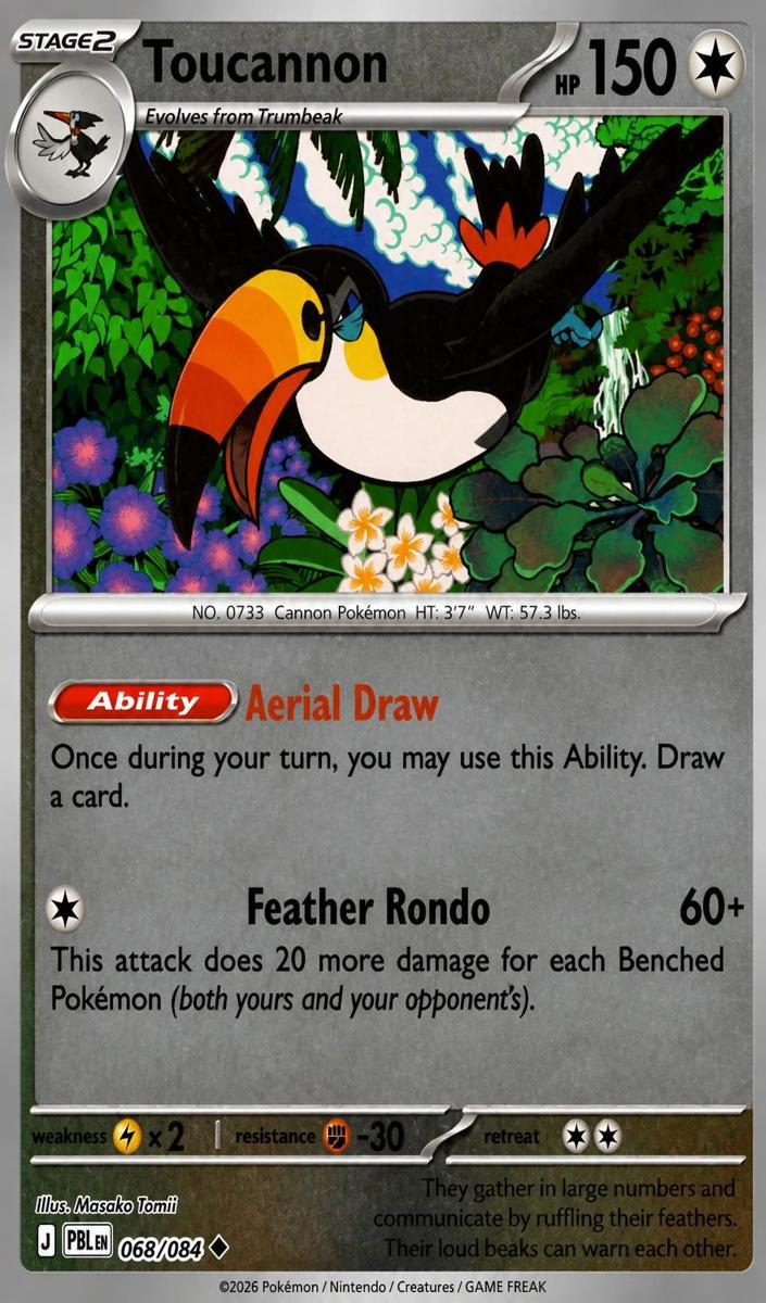Toucannon 2026 Pokemon Mega Evolution Pitch Black Reverse Holo