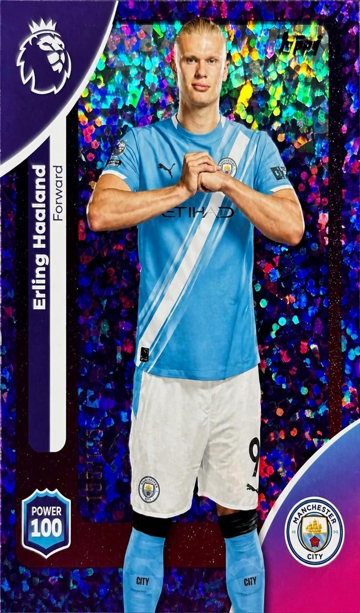 2025 Topps Premier League Erling Haaland [Purple Mini-Diamond] #195 card