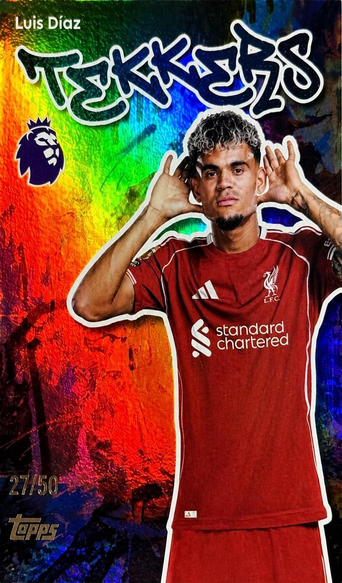 2025 Topps Premier League Luis Diaz [Gold Rainbow] #180 card