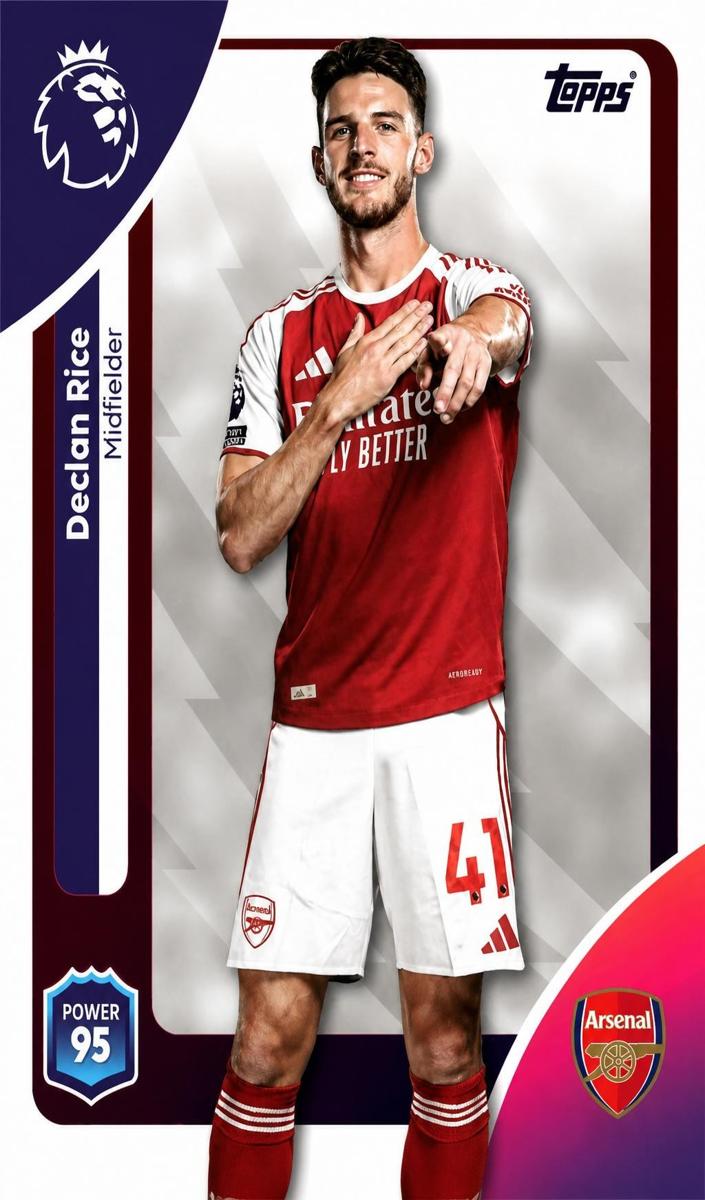 2025 Topps Premier League Declan Rice #8 card