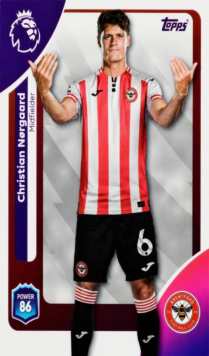 2025 Topps Premier League Christian Norgaard #60 card