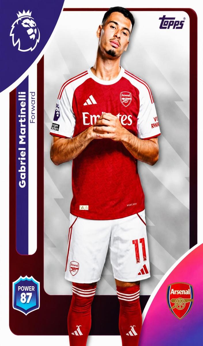 2025 Topps Premier League Gabriel Martinelli #13 card