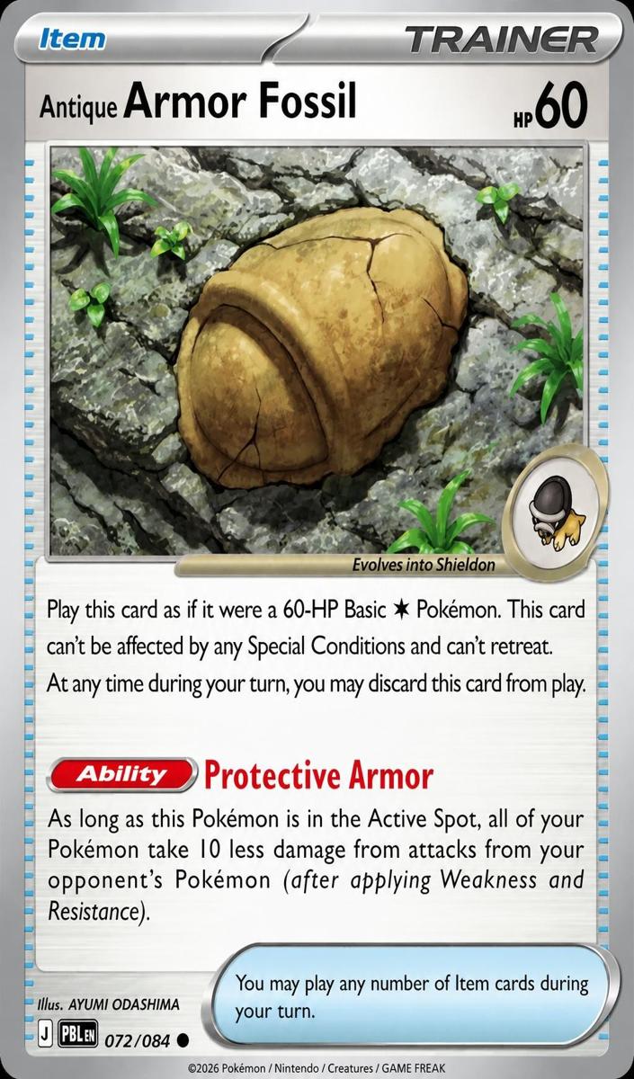 Antique Armor Fossil 2026 Pokemon Mega Evolution Pitch Black