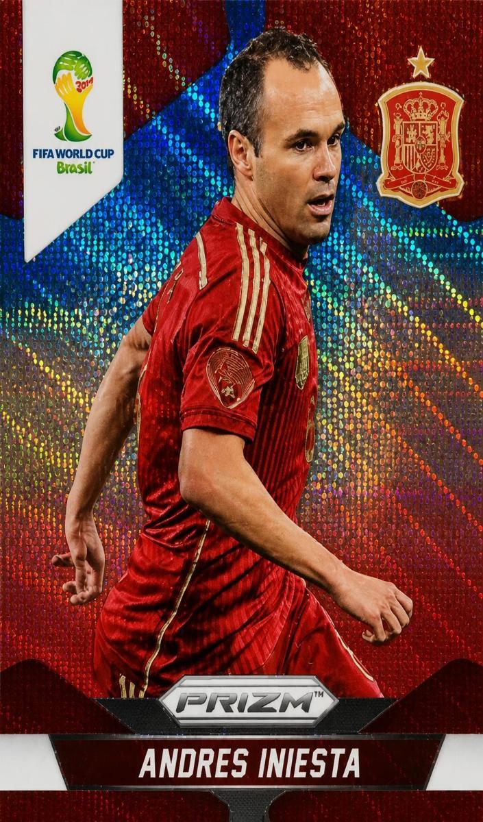2014 Andres Iniesta [Blue and Red Wave] #177